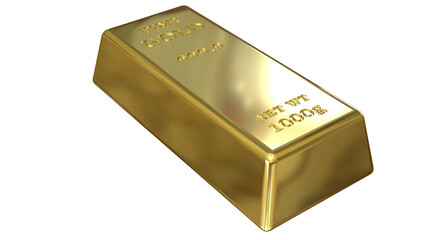Gold Bar, Alpha channel, 3D render