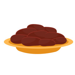 Takjil sweet dates for breaking the fast in the month of Ramadan flat vector illustration