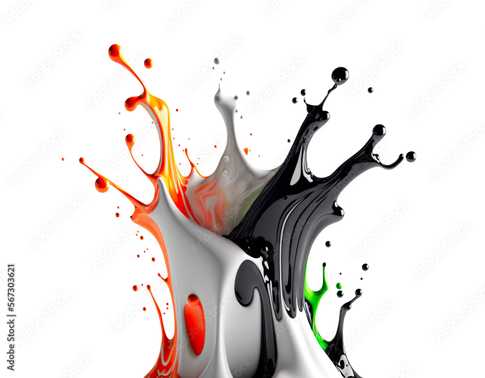 Sticker rainbow wave. colorful paint splash. isolated design element on the transparent background. generati