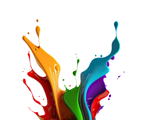 Fototapeten Rainbow splash wave. Colorful paint splash. Isolated design element on the transparent background.  Generative AI. © KsanaGraphica