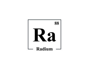 Radium icon vector. 88 Ra Radium