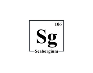 Seaborgium icon vector. 106 Sg Seaborgium