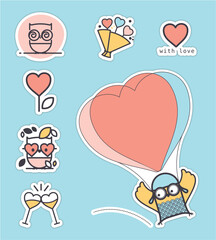 Collection de chouette pour personnaliser vos cadeaux et messages, pour la Saint-Valentin. Carte, vêtement, objet à customiser et personnaliser selon vos envies. Couleurs modifiables.