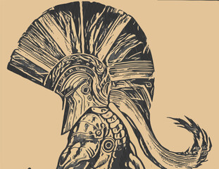 Spartans helmet design art vector