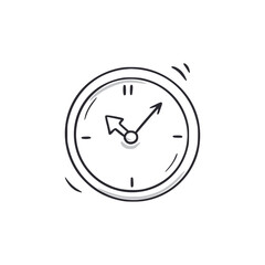 Clock doodle. Clock time hand drawn sketch style icon. Time measurement doodle drawn concept. Vector illustration