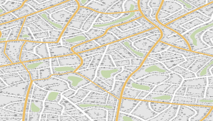 View from above the map buildings. Detailed view of city. Tracking car location.. City top view. Abstract background. Flat style, Vector, illustration isolated.