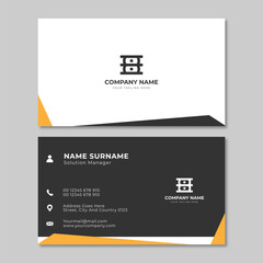 Orange and black business card design template