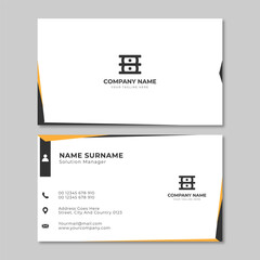 Professional elegant black and orange modern business card design template