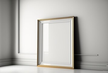 Blank canvas framed in luxury frame. Generative AI.