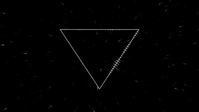 Abstract audio triagle equalizer on a black background.
