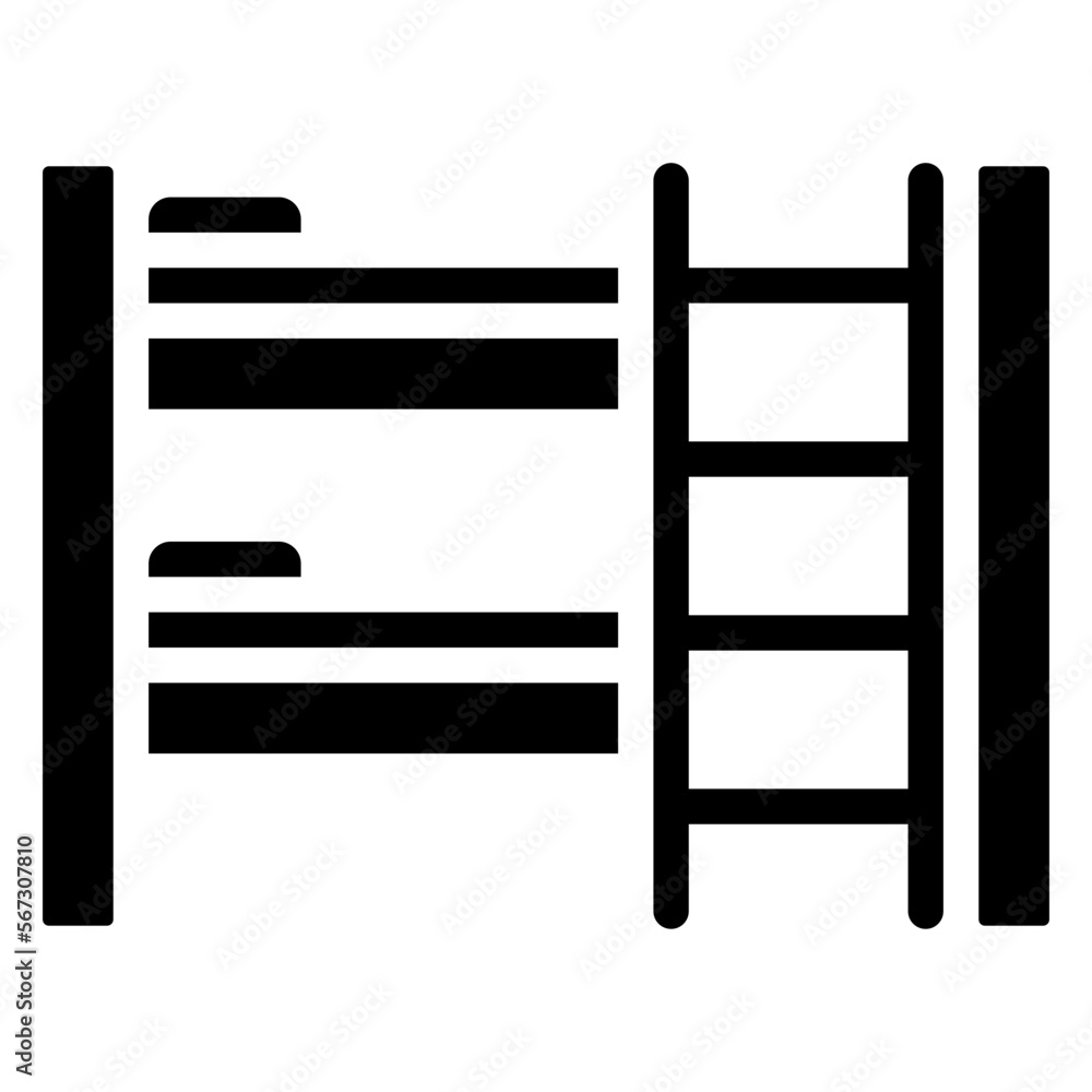 Wall mural bunk bed glyph icon