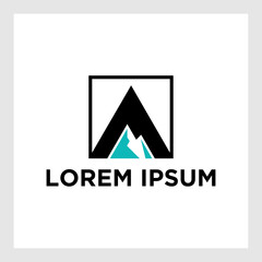 Outdoor logo design template.Abstract Mountain Shape Logo