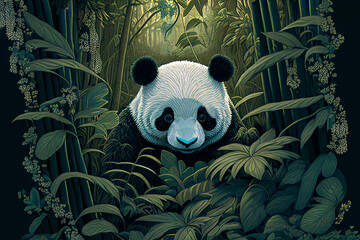 Panda dans son environnement - obrazy, fototapety, plakaty
