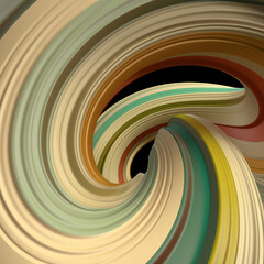 Naklejka premium Abstract colorful twisted 3D tunnel