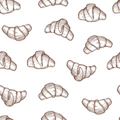 Croissant. Vector   pattern.