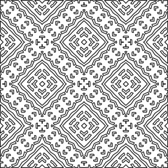 Stylish texture with figures from lines.
Abstract geometric black and white pattern for web page, textures, card, poster, fabric, textile. Monochrome graphic repeating design. 