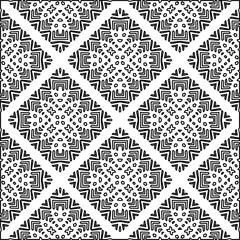 Stylish texture with figures from lines.
Abstract geometric black and white pattern for web page, textures, card, poster, fabric, textile. Monochrome graphic repeating design. 