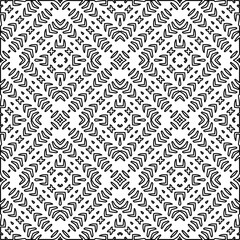 Stylish texture with figures from lines.
Abstract geometric black and white pattern for web page, textures, card, poster, fabric, textile. Monochrome graphic repeating design. 