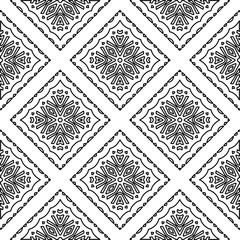 Stylish texture with figures from lines.
Abstract geometric black and white pattern for web page, textures, card, poster, fabric, textile. Monochrome graphic repeating design. 