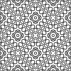 Stylish texture with figures from lines.
Abstract geometric black and white pattern for web page, textures, card, poster, fabric, textile. Monochrome graphic repeating design. 