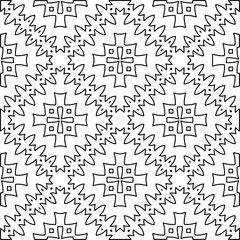 Stylish texture with figures from lines.
Abstract geometric black and white pattern for web page, textures, card, poster, fabric, textile. Monochrome graphic repeating design. 