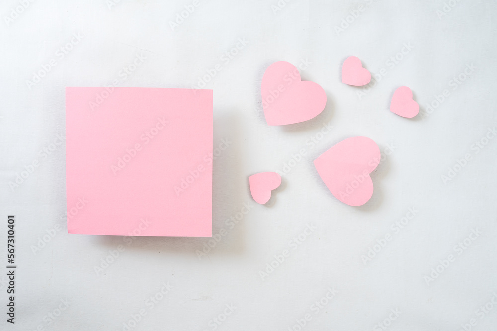 Poster square paper with heart shape for mockups