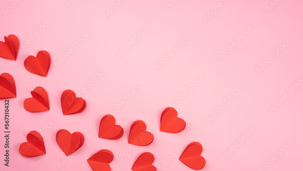 Poster love shape origami combination for border and romantic design element