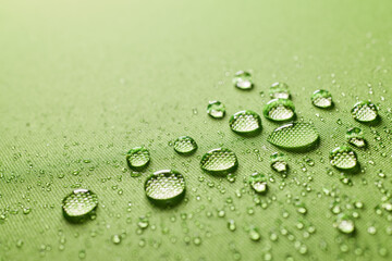 Water drops on waterproof textile