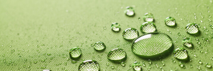 Drops on waterproof impregnated fabric - obrazy, fototapety, plakaty