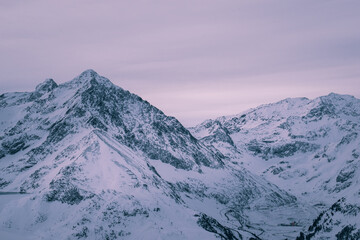 Fototapeta na wymiar Panoramic view of mountains in Kuhtai Tirol Austria