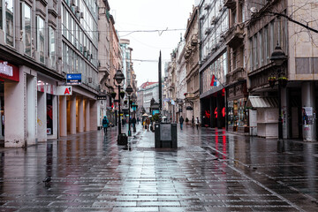 Fototapeta na wymiar The main streets of the city of Belgrade. Serbia. 