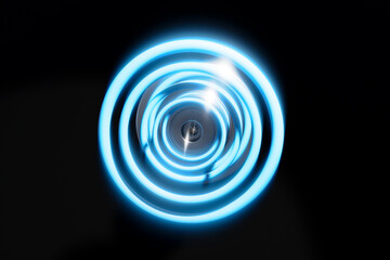 3D render of  music visualizer isolated on black background.