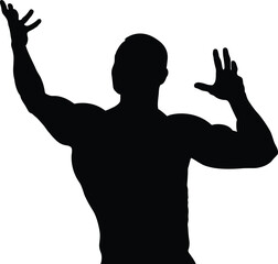 black silhouette back male bodybuilder bodybuilding competition