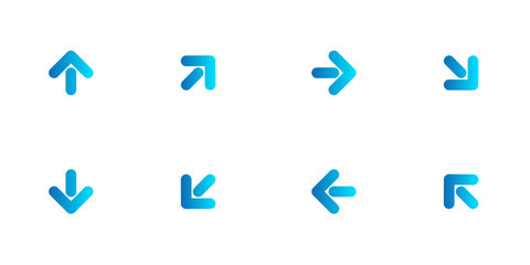 point direction arrow icon set
