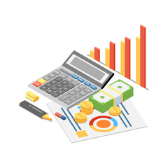 Money Calculations Isometric Composition