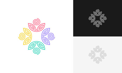 community people, social community, global community, human family logo abstract design vector