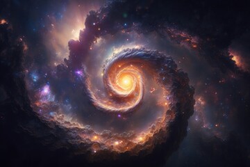 Obraz premium Galaxy Space. Abstract and Textured Background Illustration. Render. Created with Generative AI
