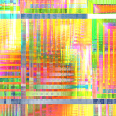 Fototapeta premium Glitch art, data error. Colorful abstract background. Glitchy TV test pattern.
