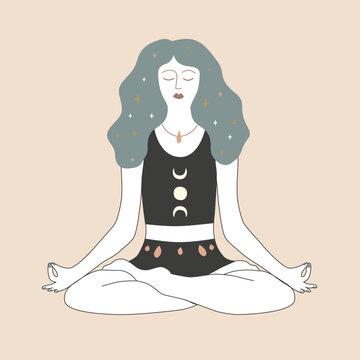 woman meditating in yoga pose