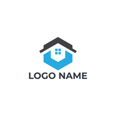 Vector real estate simple building logo design