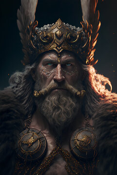 Slavic god Perun cinematic light generative ai