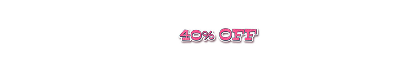 40% OFF Sticker typography banner with transparent background