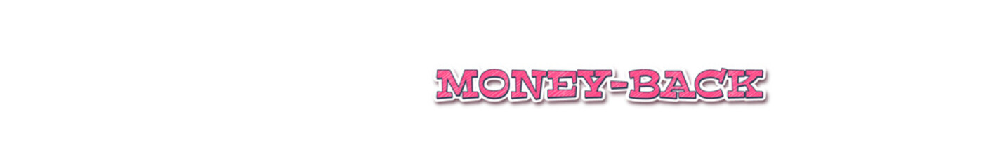 MONEY-BACK Sticker typography banner with transparent background