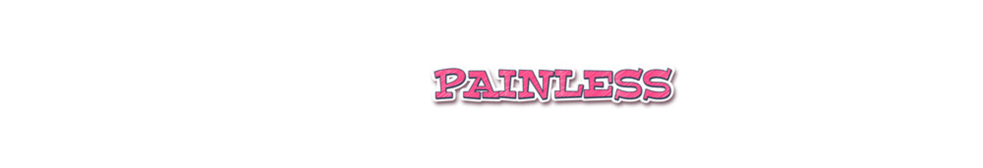 PAINLESS Sticker typography banner with transparent background