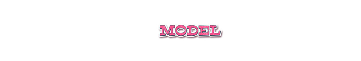MODEL Sticker typography banner with transparent background