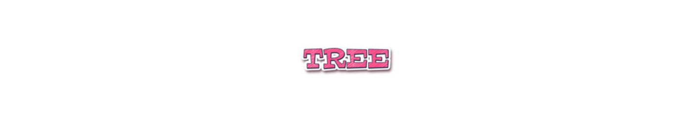 TREE Sticker typography banner with transparent background