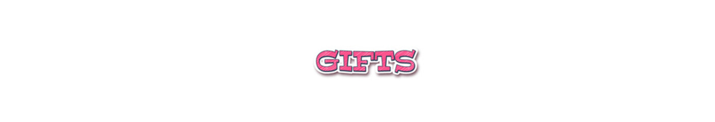 GIFTS Sticker typography banner with transparent background