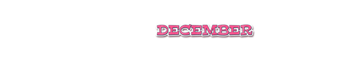 DECEMBER Sticker typography banner with transparent background