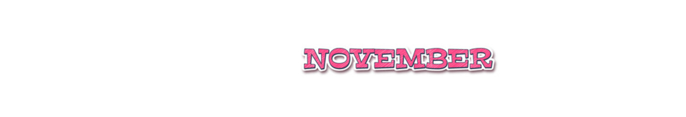 NOVEMBER Sticker typography banner with transparent background