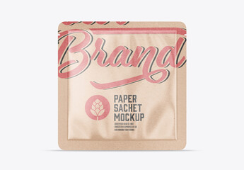 Kraft paper Sachet Mockup